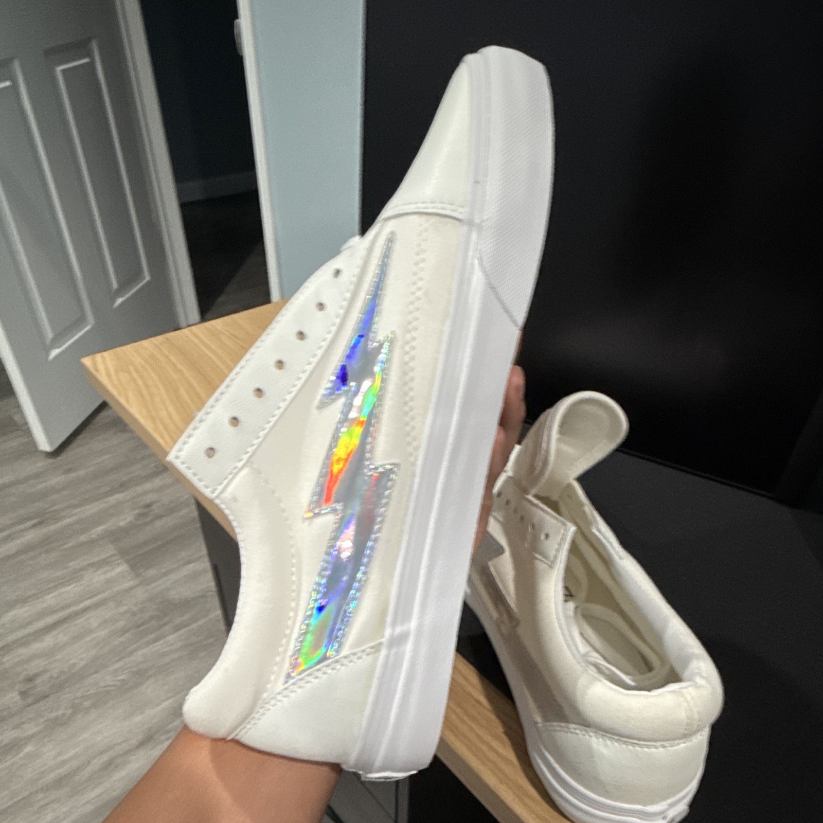 Revenge X Storm Classic Low Top Sneaker White/Silver Lightning Bolt RS589977-001