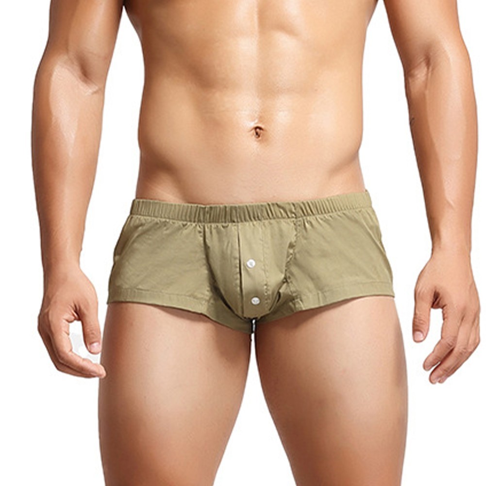 Mens Sexy Underwear Underpants Soft Boxers Shorts Briefs Trunks Button Low Rise