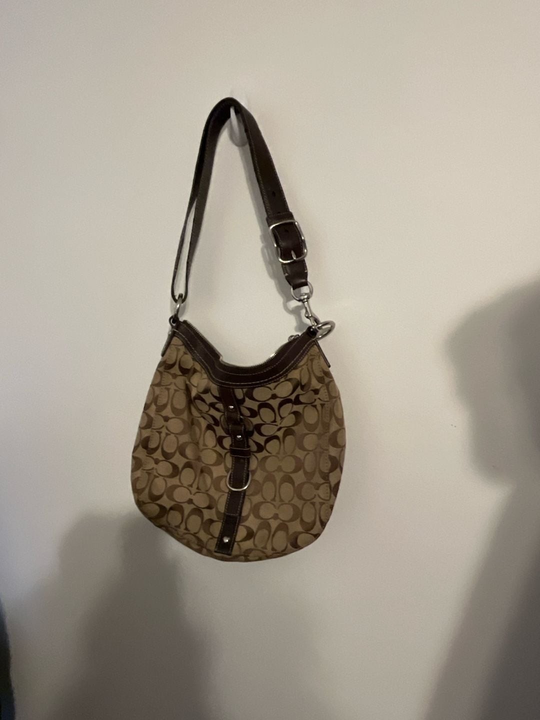 Coach Vintage Signature Handbag Shoulder Bag Tan F14446