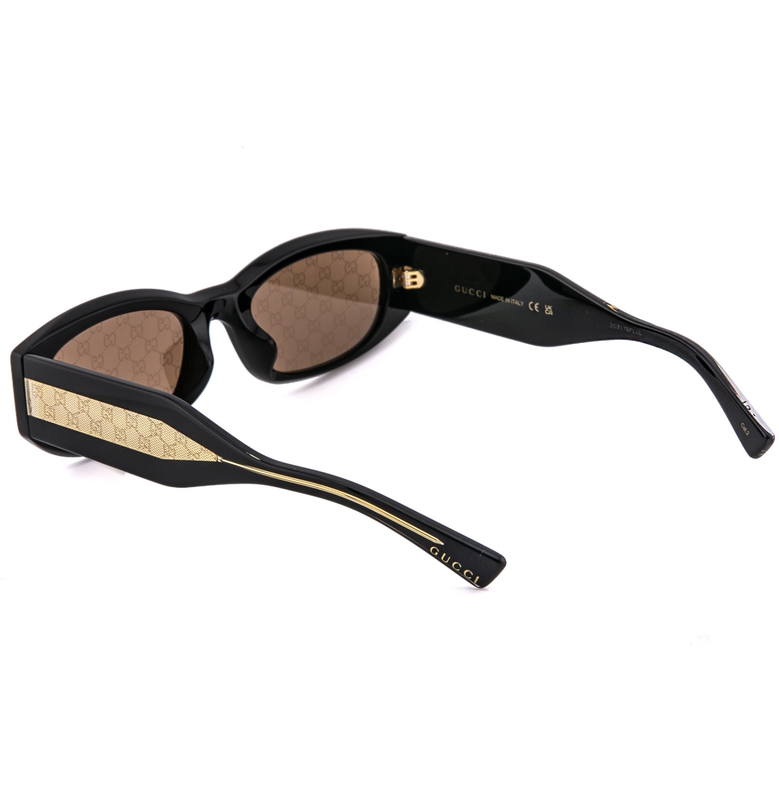GUCCI 2068 Black Brown GG GUCCISSIMA Print Logo GG2068SA Geometric Sunglass 004