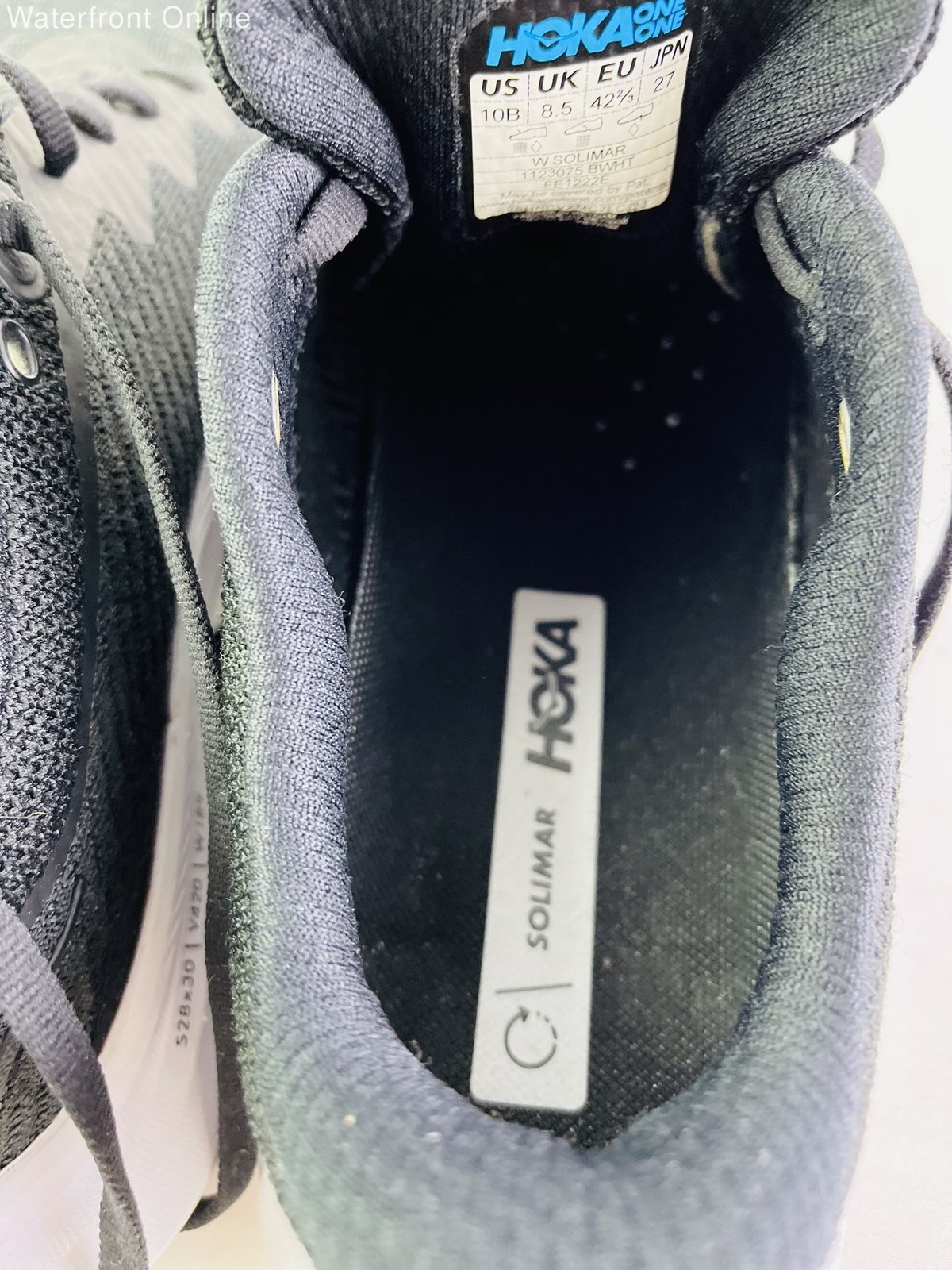 Hoka One One Solimar Black Running Sneakers Women’s 10B | 1123075 BWHT