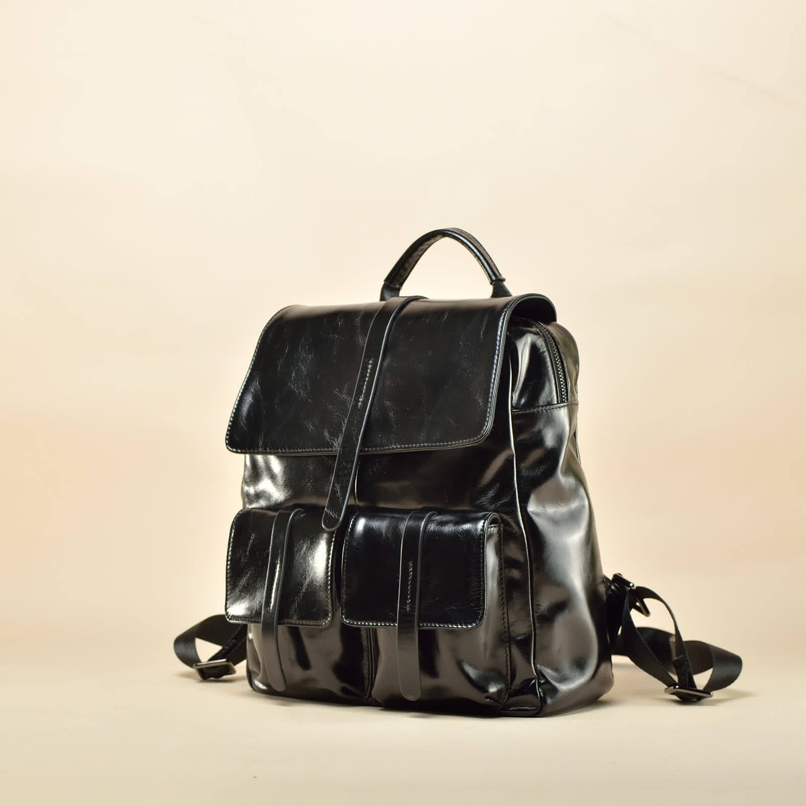 Erivis Womens Leather BACKPACK Bag Shoulder Black Soft Travel Ladies Girls Large