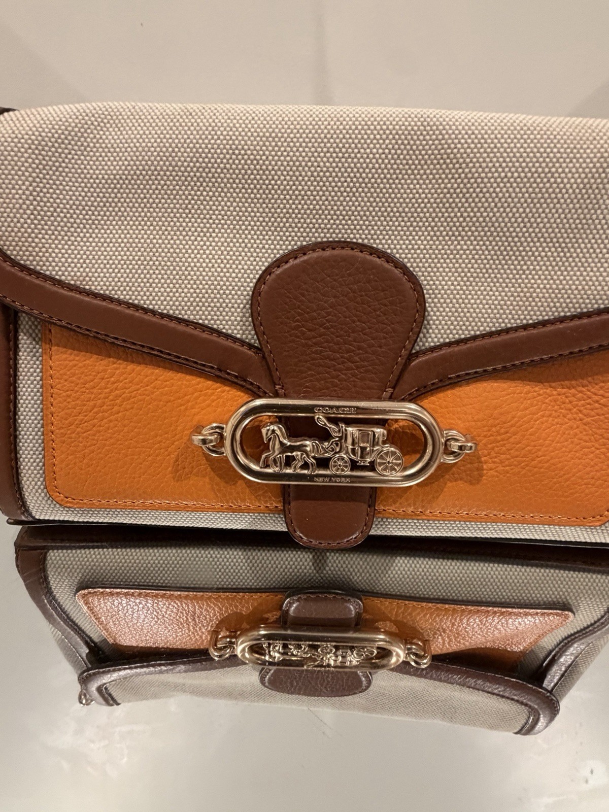 Coach Colorblock Horse Carriage Small Crossbody Turn Lock/Zip Gold Hardware