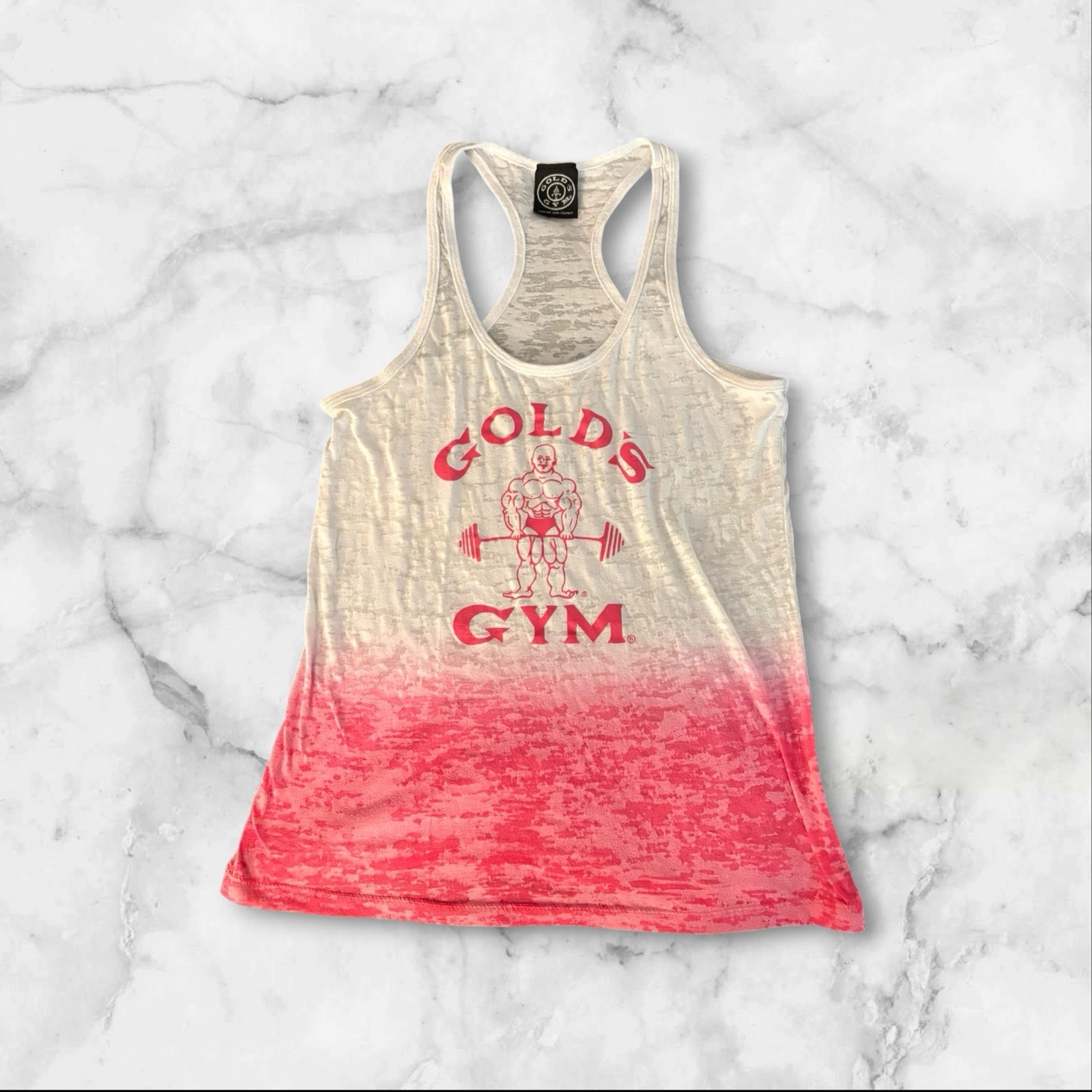 Golds Gym Mens Stringer Shirt Tank Top Size S Activewear Pink Grey