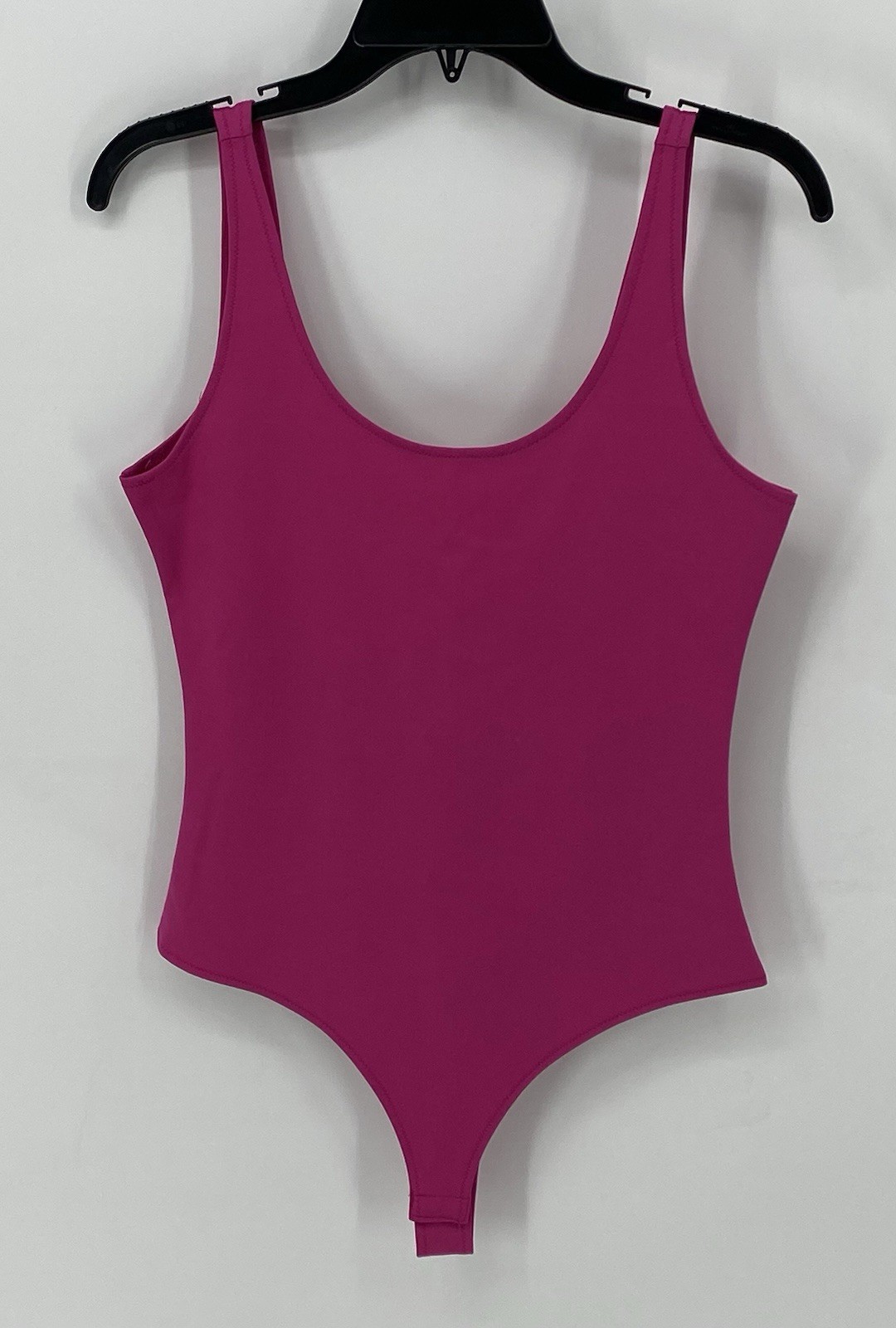 Freeme Ponte Pink Bodysuit Size Large Snaps Stretch U Shape Neckline NWT