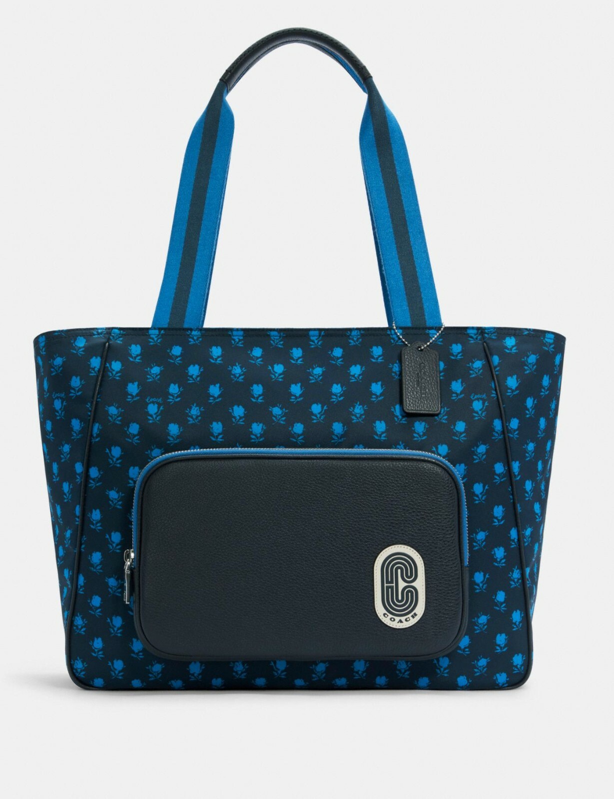 COACH COURT TOTE HANDBAG PURSE BABY BAG WITH BADLAND FLORAL PRINT MIDNIGHT