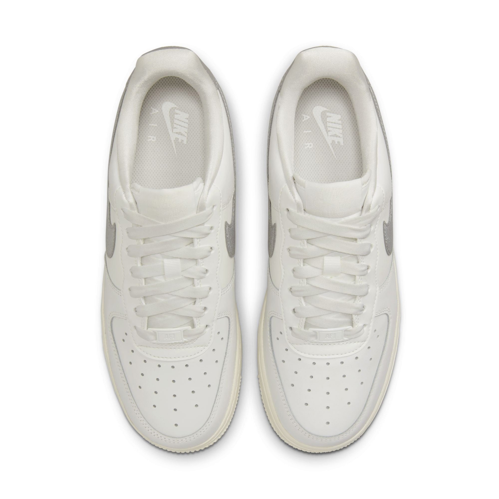 [DQ7569-100] Womens Nike AIR FORCE 1 ’07 ‘SUMMIT WHITE SAIL WHITE METALLIC SILVE