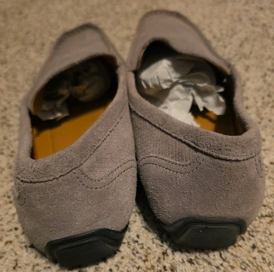 ALFANI KENDRIC DRIVING MOCS SHOES MEN’S 10.5M GRAY TEXTURED SUEDE 42101-EUC!