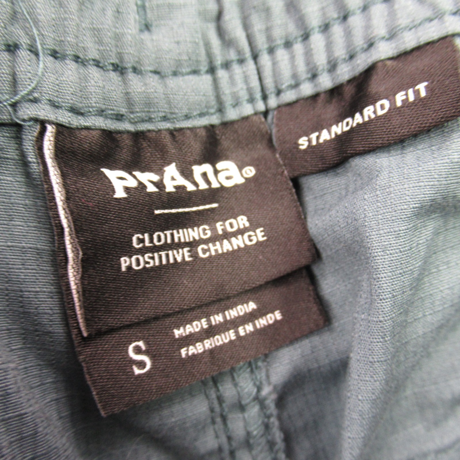 Prana Pants Mens Small Chino Pockets Casual Elastic Waist Green Lightweight