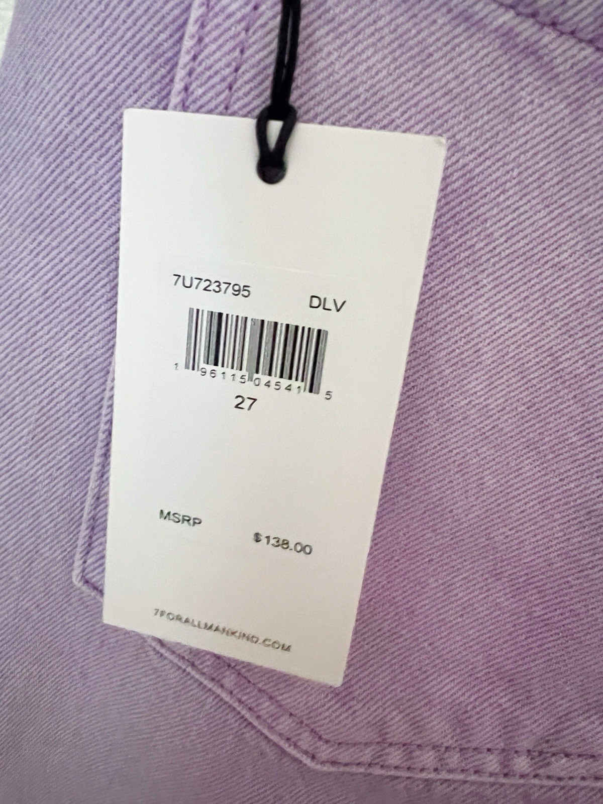 7 For All Mankind Lavender Denim Bermuda Shorts Women Size 27 NWT Frayed Hem