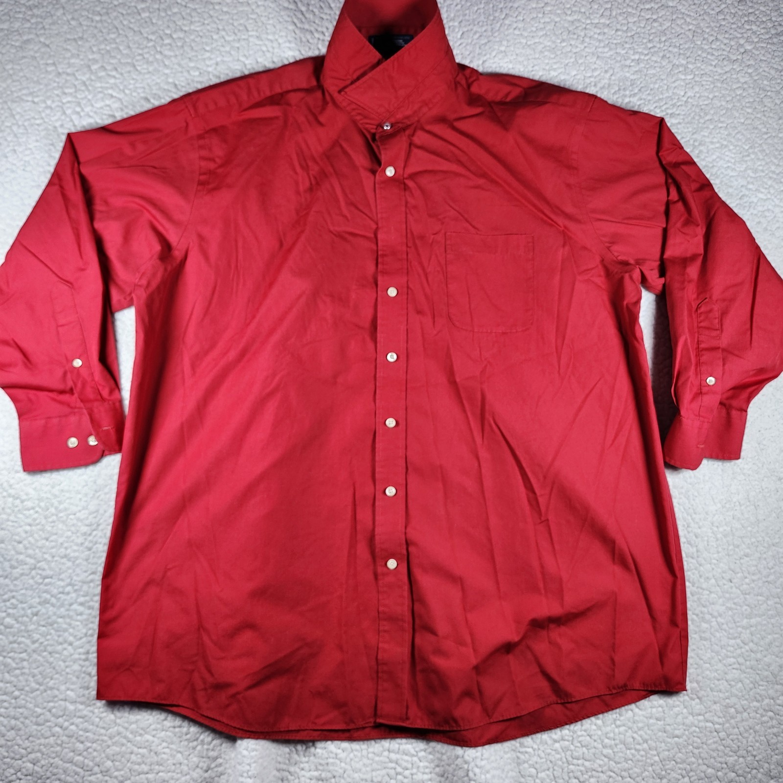 Stafford Essentials Classic Fit Men’s 18-18.5 32/33 Red Button Down Dress Shirt