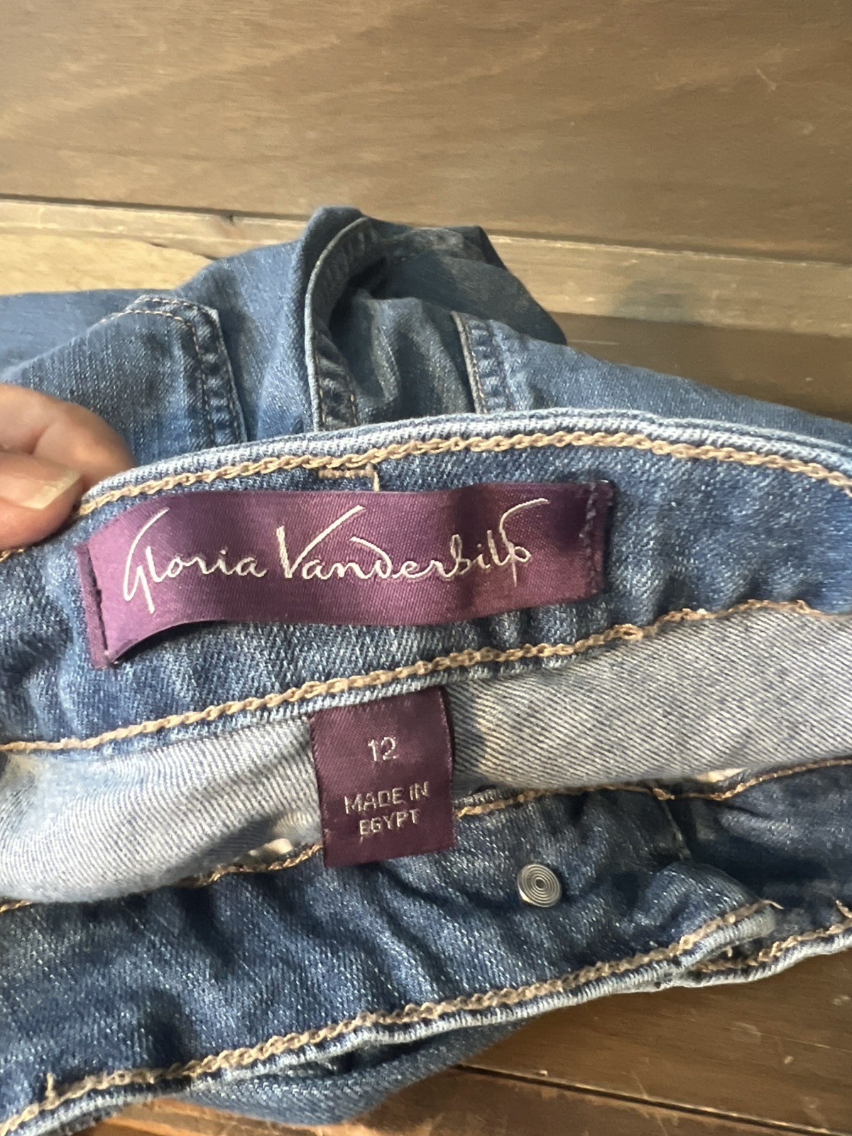 Gloria Vanderbilt Jeans Womens 12 Blue High Rise Capri Slimming Stretch Denim