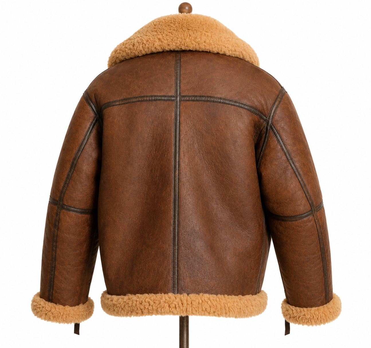 Men’s B3 Irvin Sheepskin Flying Jacket RAF Aviation Flight Leather Bomber Coat