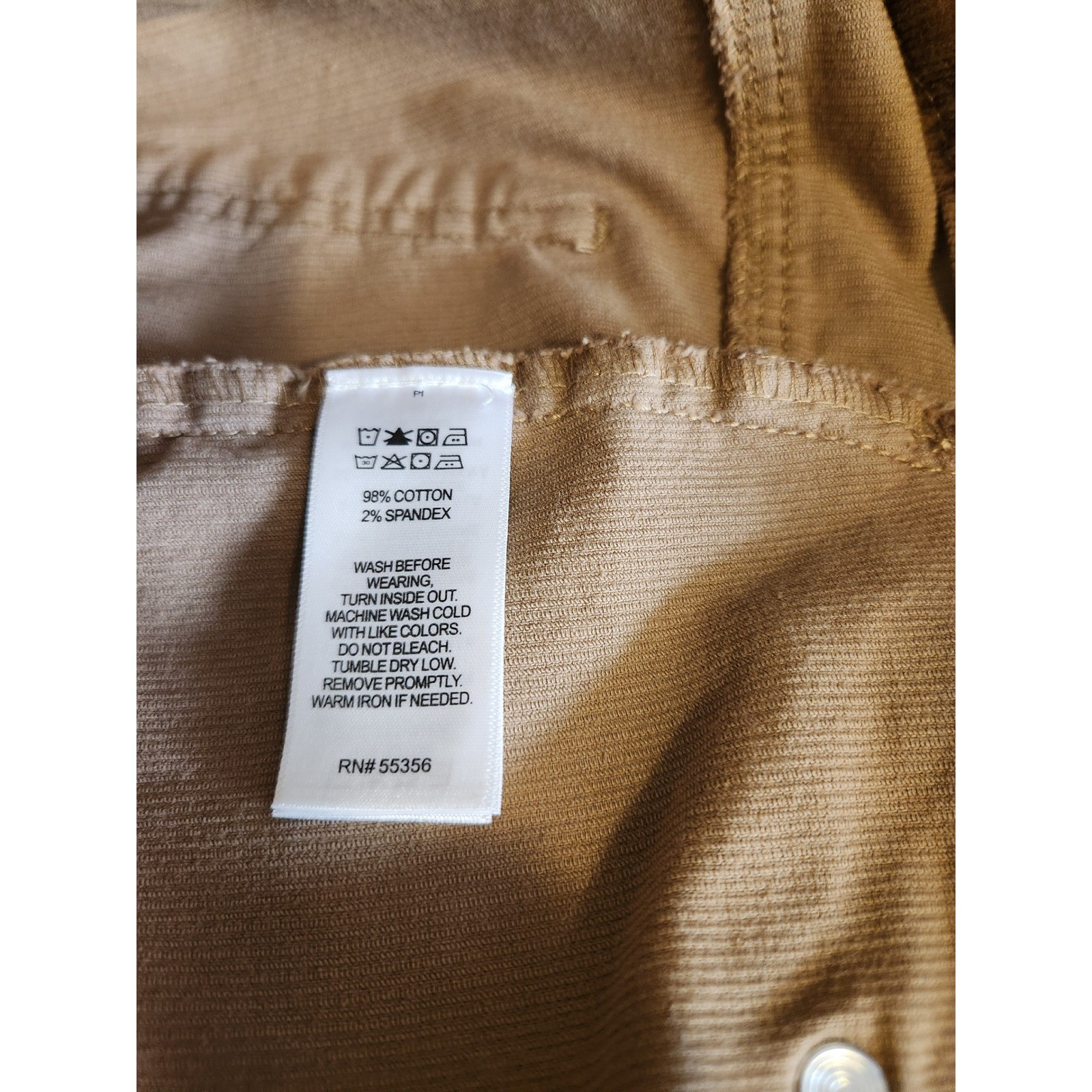 Jones New York Corduroy Pants Women 4 Tan Flare Leg Double Button JNY Stretch