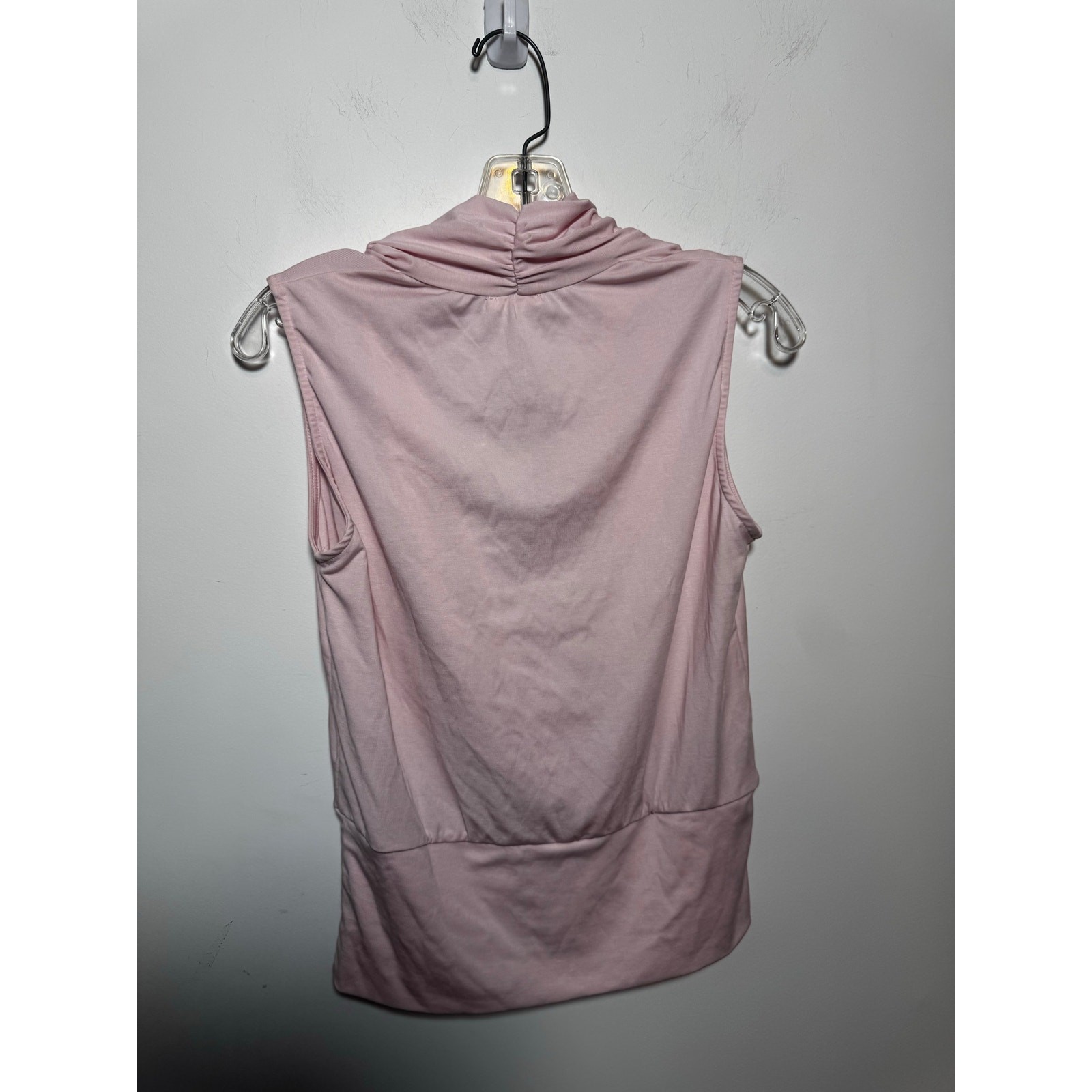 OGL Pink Faux Wrap Top Short Sleeve V-Neck Modal Jersey Comfort Blouse Women’s S