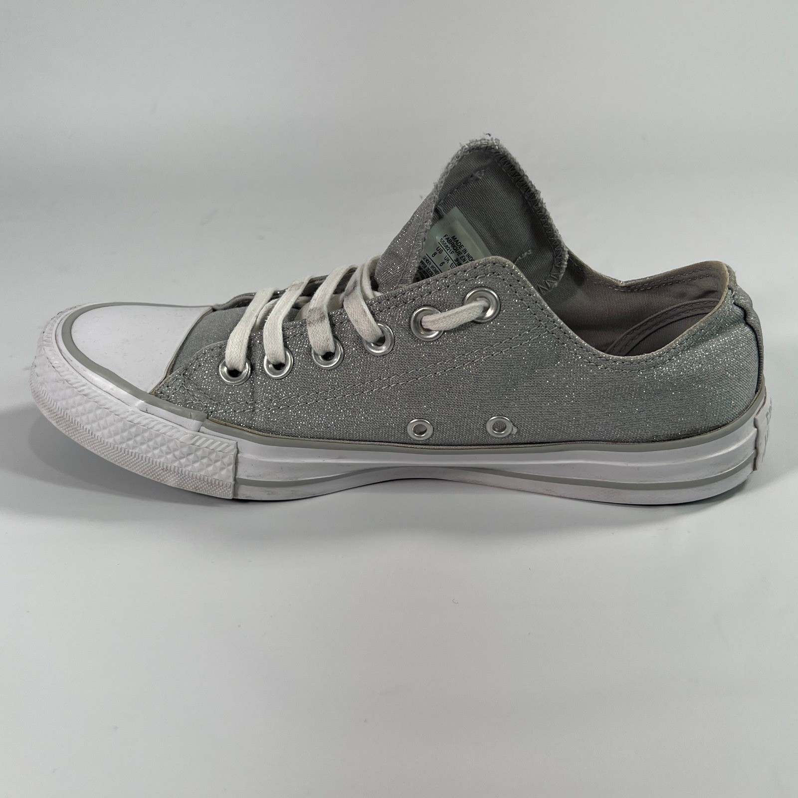 Converse Chuck Taylor Madison Ox Sneaker Silver Sparkle / Mercury Grey Womens 8
