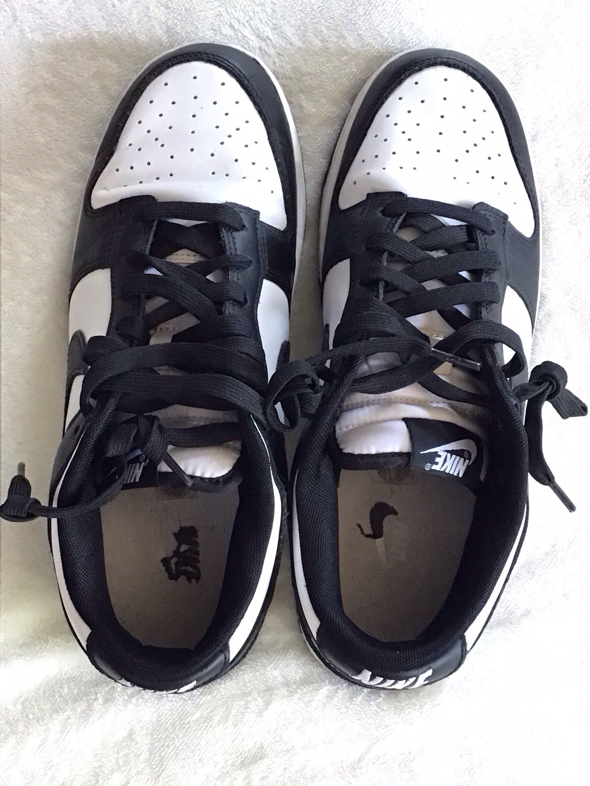 Nike Dunk Low Black/White Panda US 9 Leather Lace-Up Sneakers DD1391-100