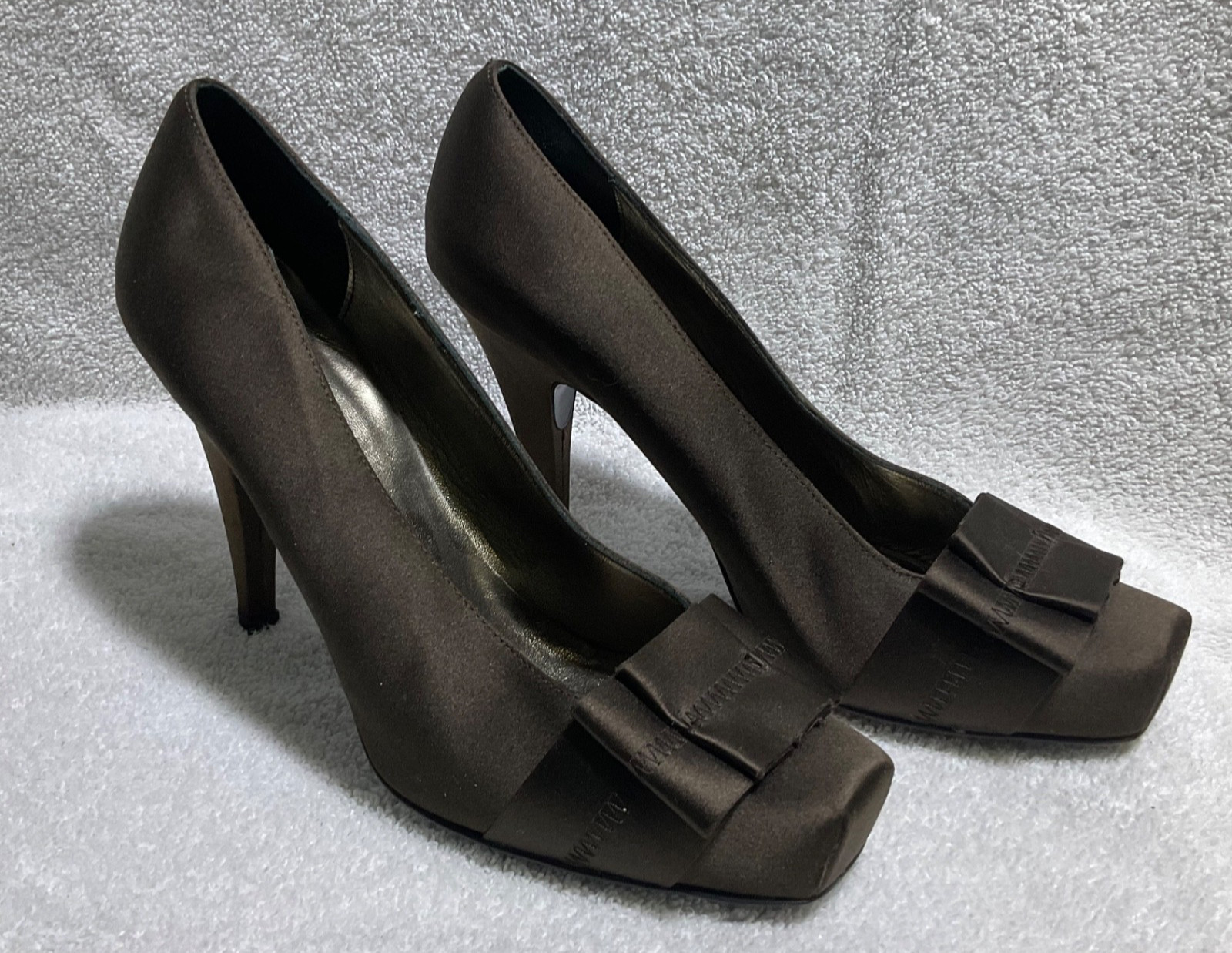 CLAUDIA CIUTI ELEGANT HEELS/PUMPS Brown Satin Women’s Size 9M ITALY $325