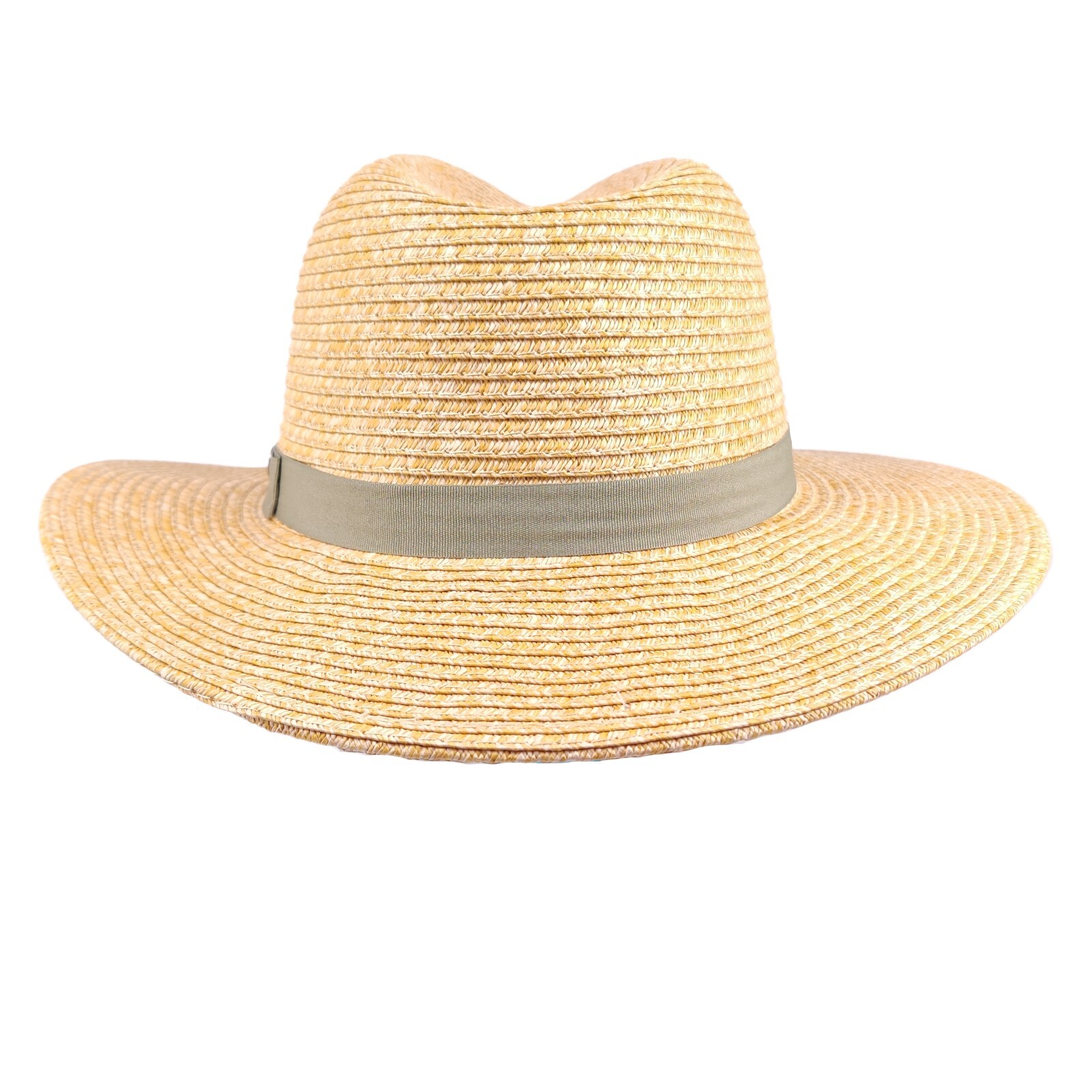 Men’s Natural Tan Safari Hat Woven Paper Straw Outback M-XL Unisex Olive Band