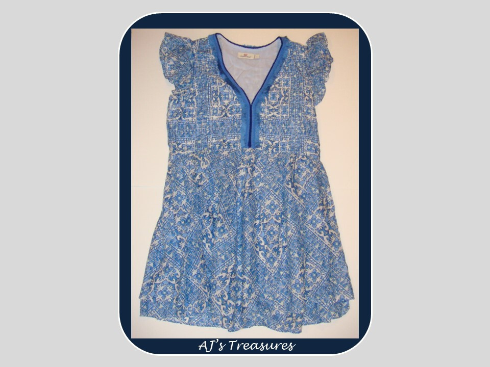 NWT Women’s Vineyard Vines Cay Scarf Print Pintuck Dress~WhiteCap~S,M,L&XL