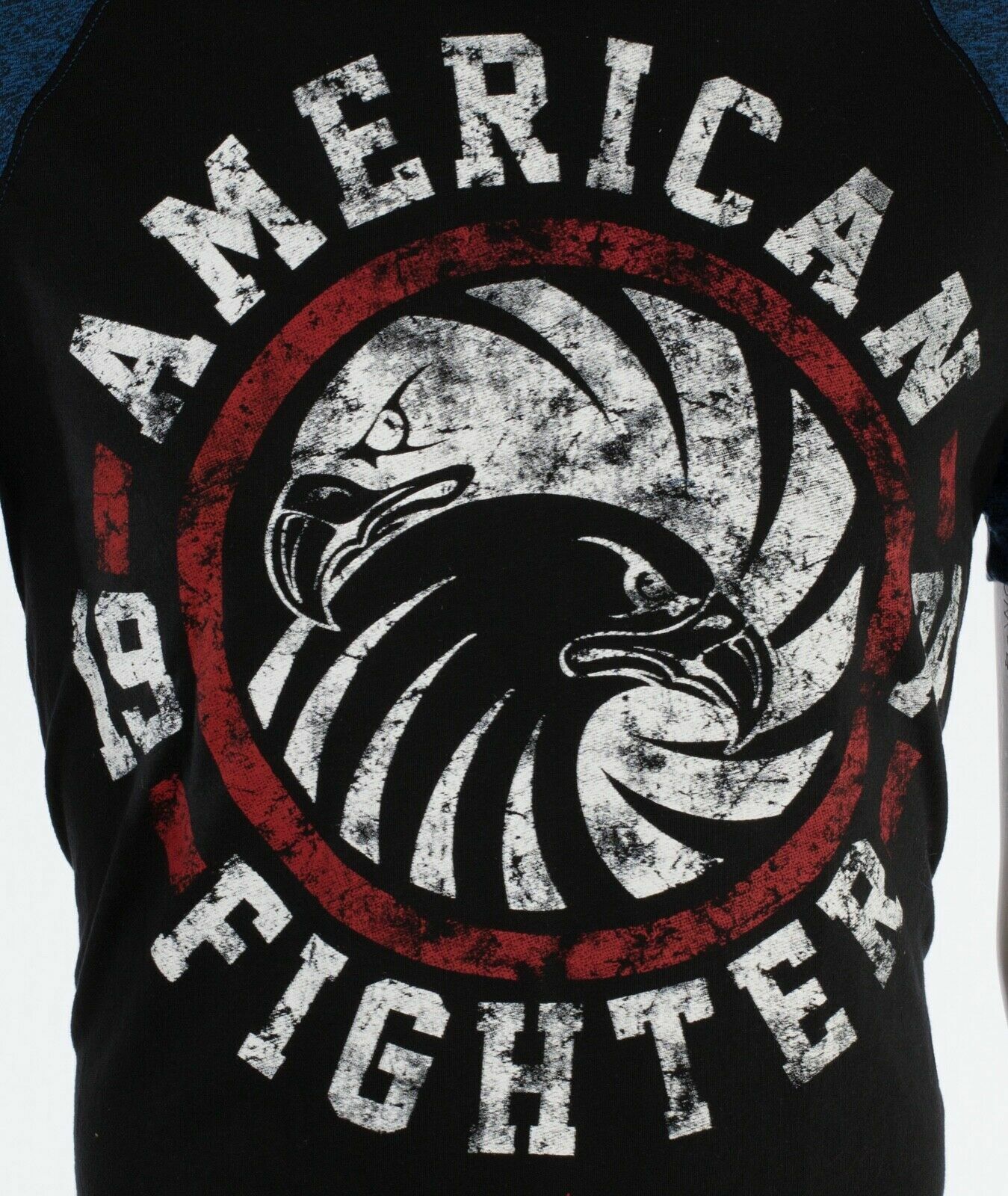 AMERICAN FIGHTER Bradley Black Blue Athletic Mens Crewneck T-shirt S-3XL NWT