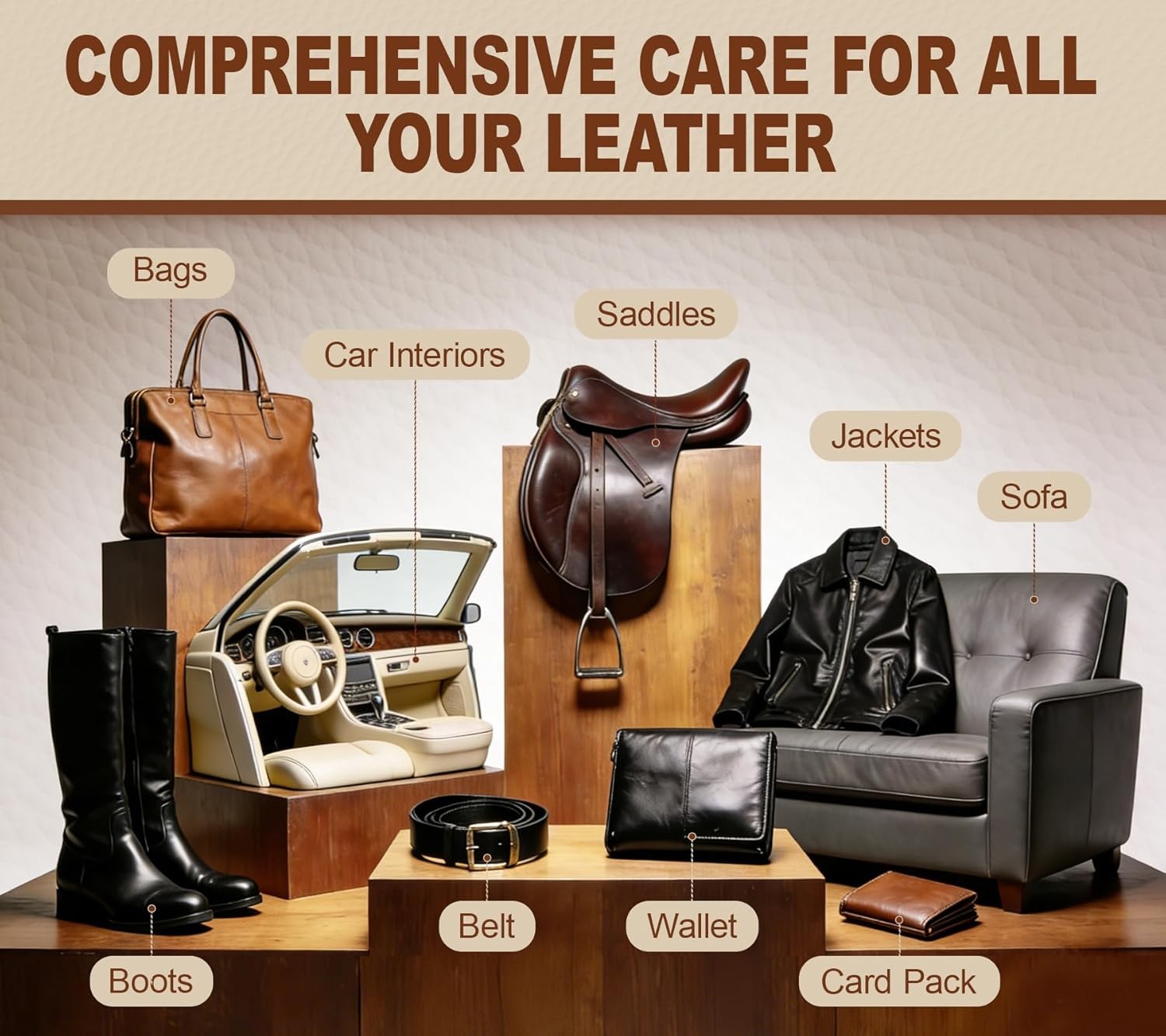 6-in-1 Leather Boot Care Kit – Mink Oil & Saddle Soap Cleaner for Shoes & Bags