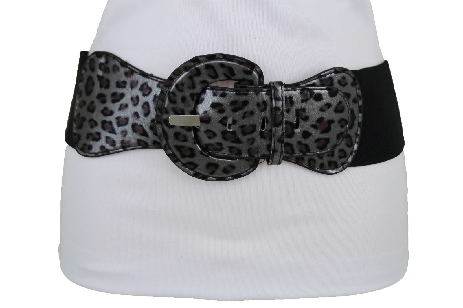 New Women Hip High Waist Elastic Wide Waistband Leopard Belt Cheetah Size XS S M