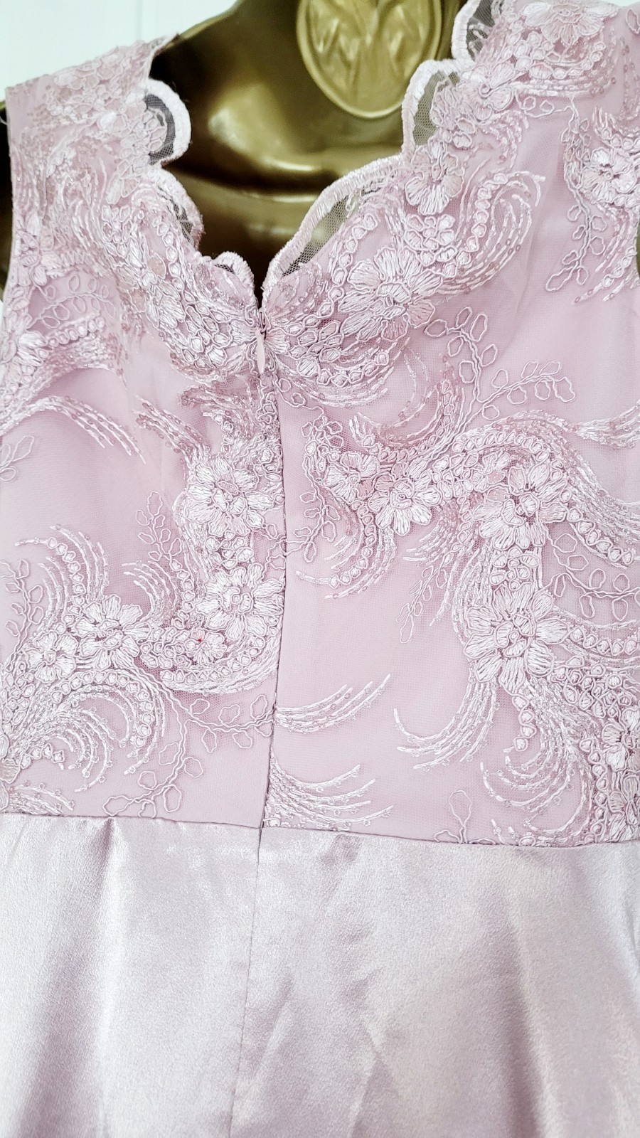 QUIZ size 18 Pink blush lace satin dipped hem occasion dress wedding races NEW