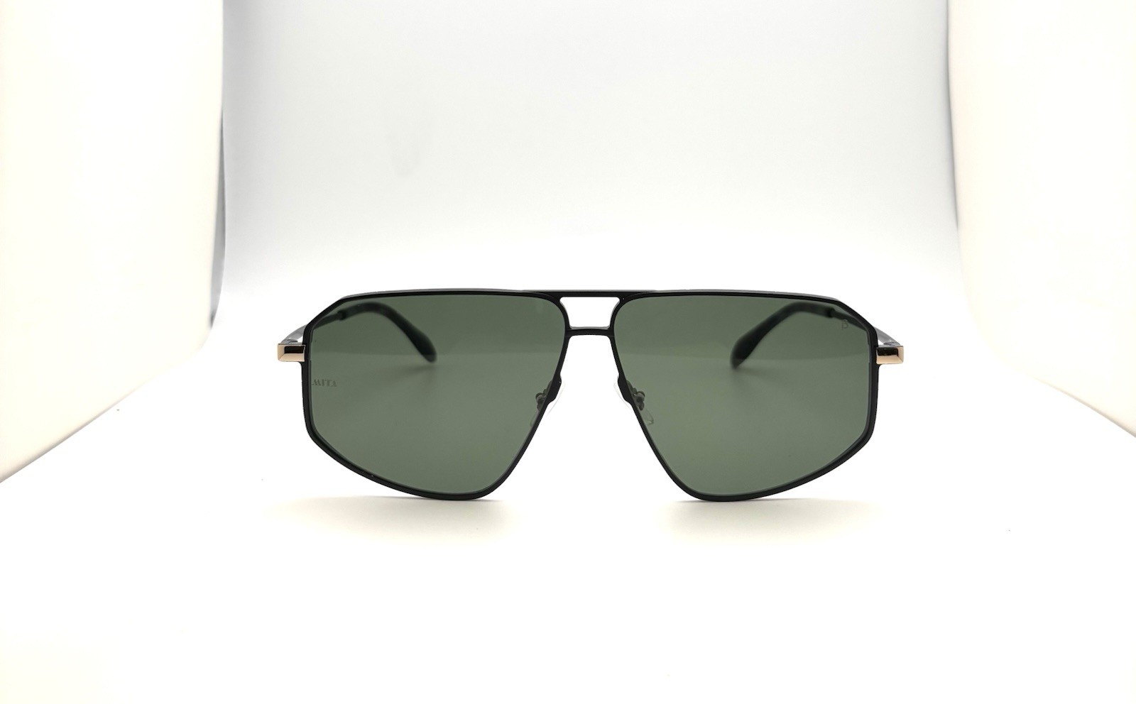 Mita Sunglasses Milano In Black Recycled Aluminum & Plastic Geometric Aviator