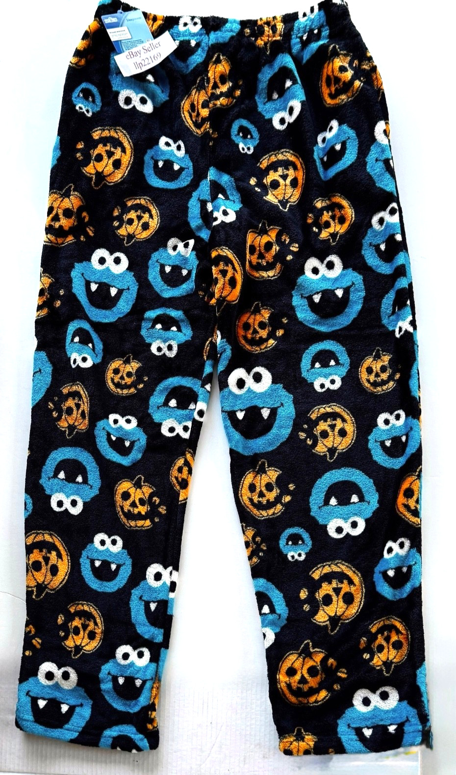 COOKIE MONSTER HALLOWEEN PUMPKINS Plush Fleece Lounge PAJAMA PANTS Men’s L or XL