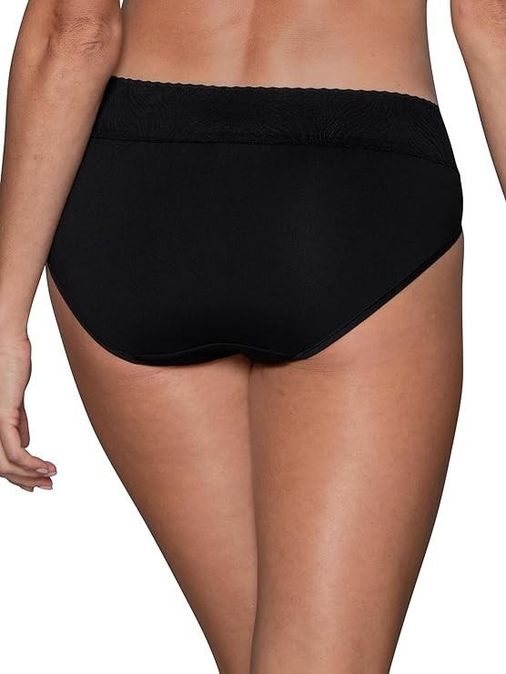 3 Pack Vanity Fair Women’s Effortless HI-Cut Panties 13475 Black 6-10