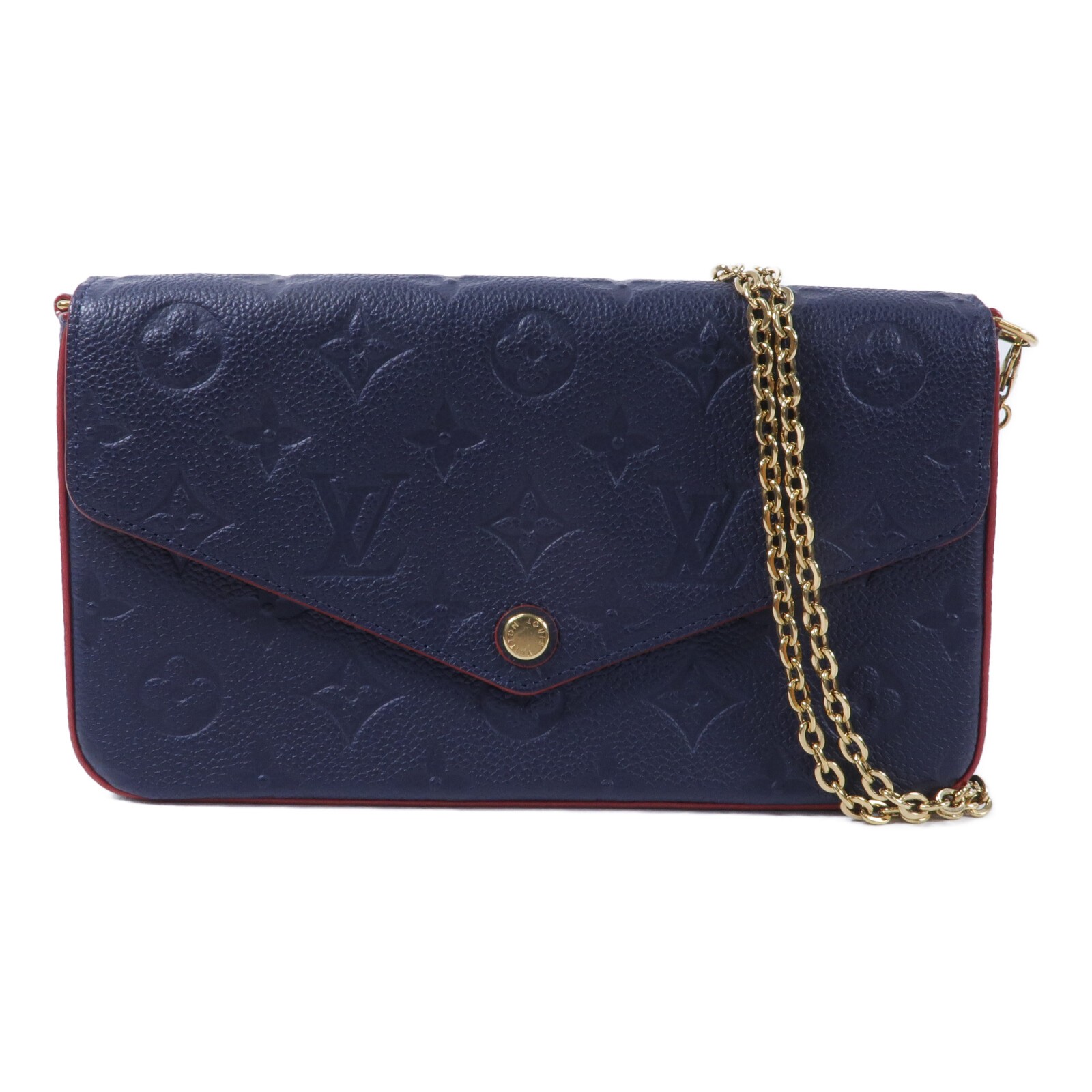 LOUIS VUITTON LV GHW Pochette Felicie Shoulder Bag Monogram Empreinte Navy