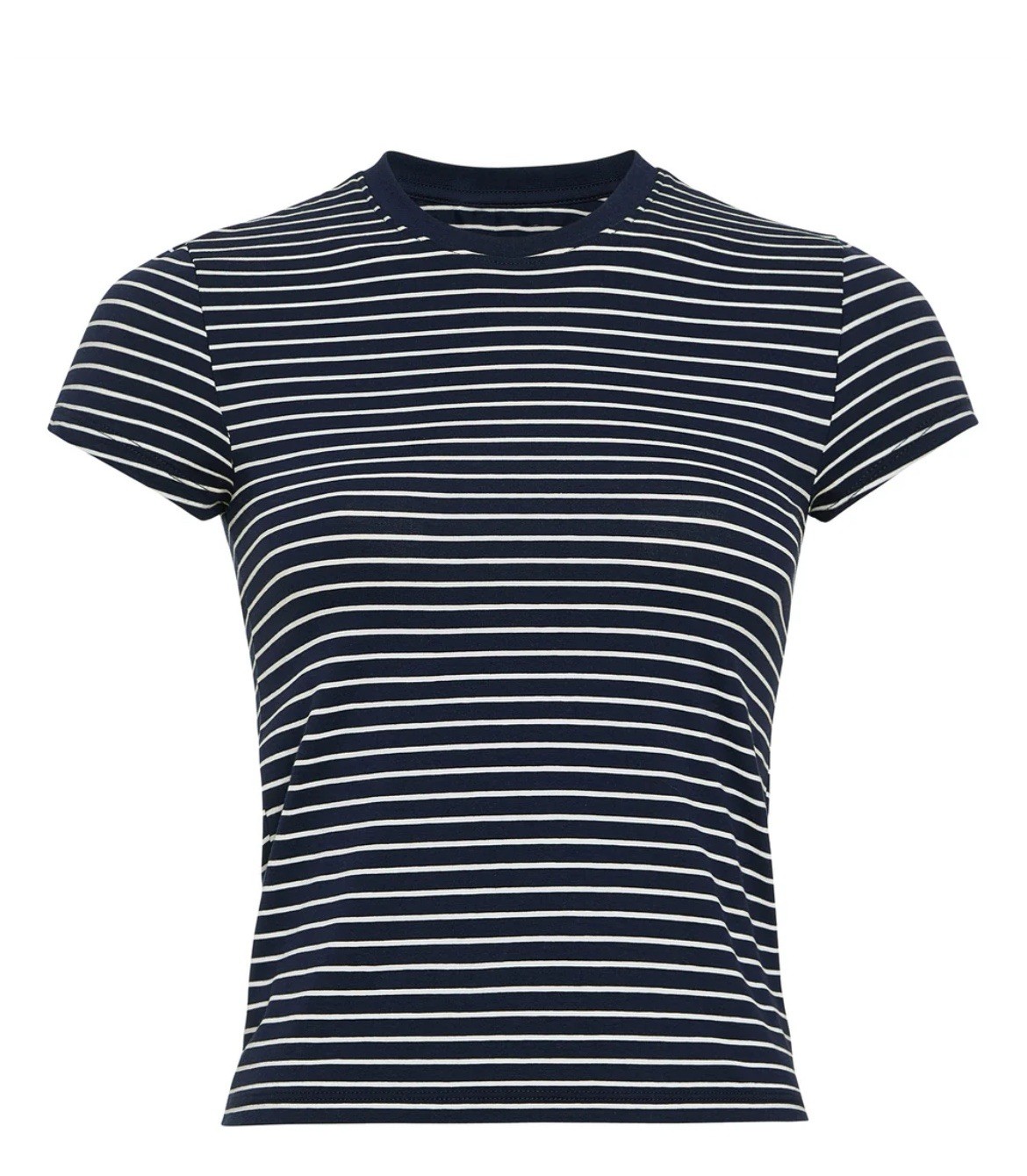 ATM Women’s XS Striped Crew Neck Short Sleeve Baby Tee