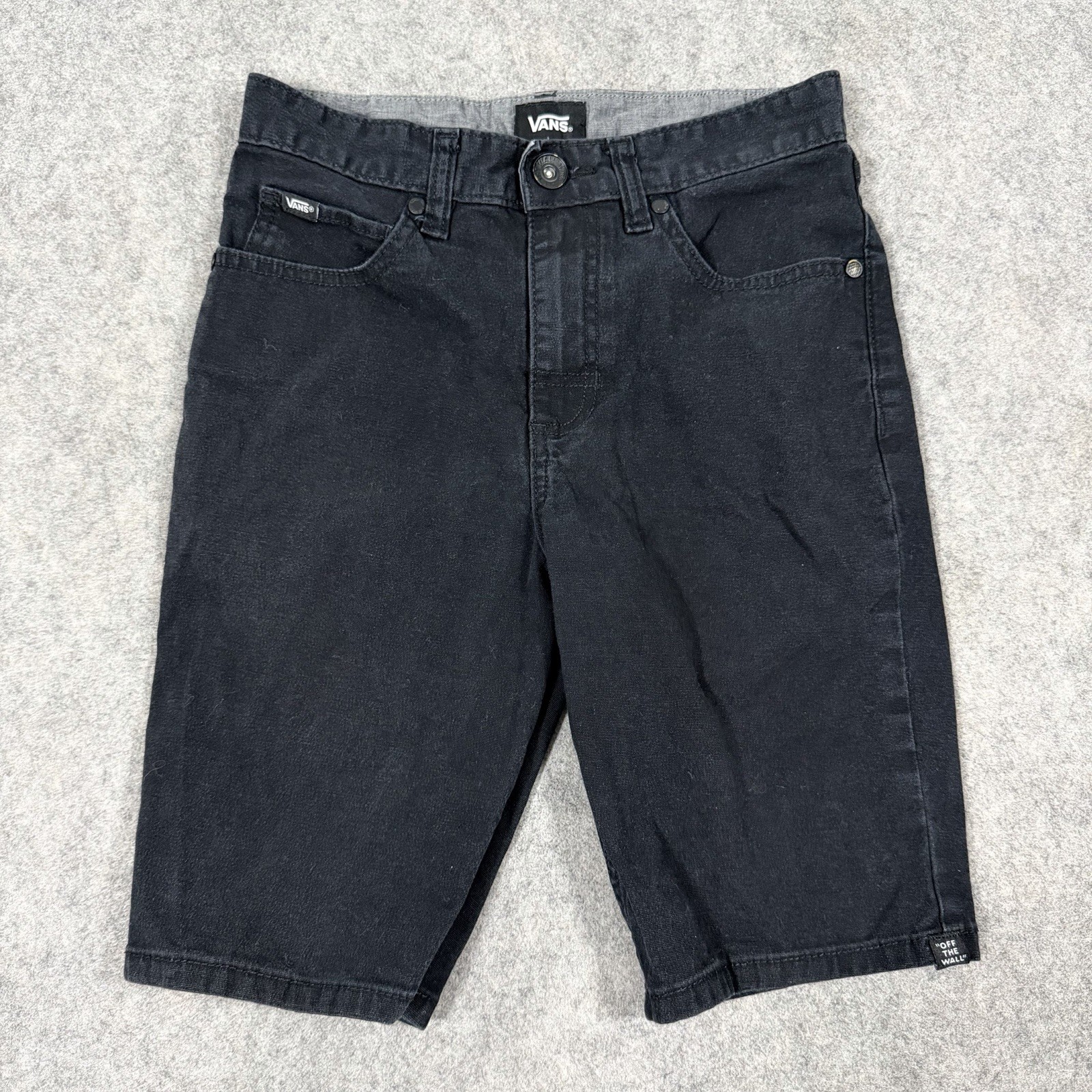 Vans Shorts Denim Jean Shorts Youth Boy’s Size 12 (Actual Fits 25.5×8.75) Black