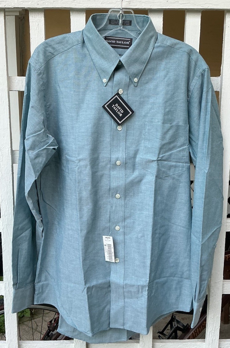 Vintage David Taylor Sears Single Needle Stitch LS Shirt Men’s 16 34/35 RARE NWT