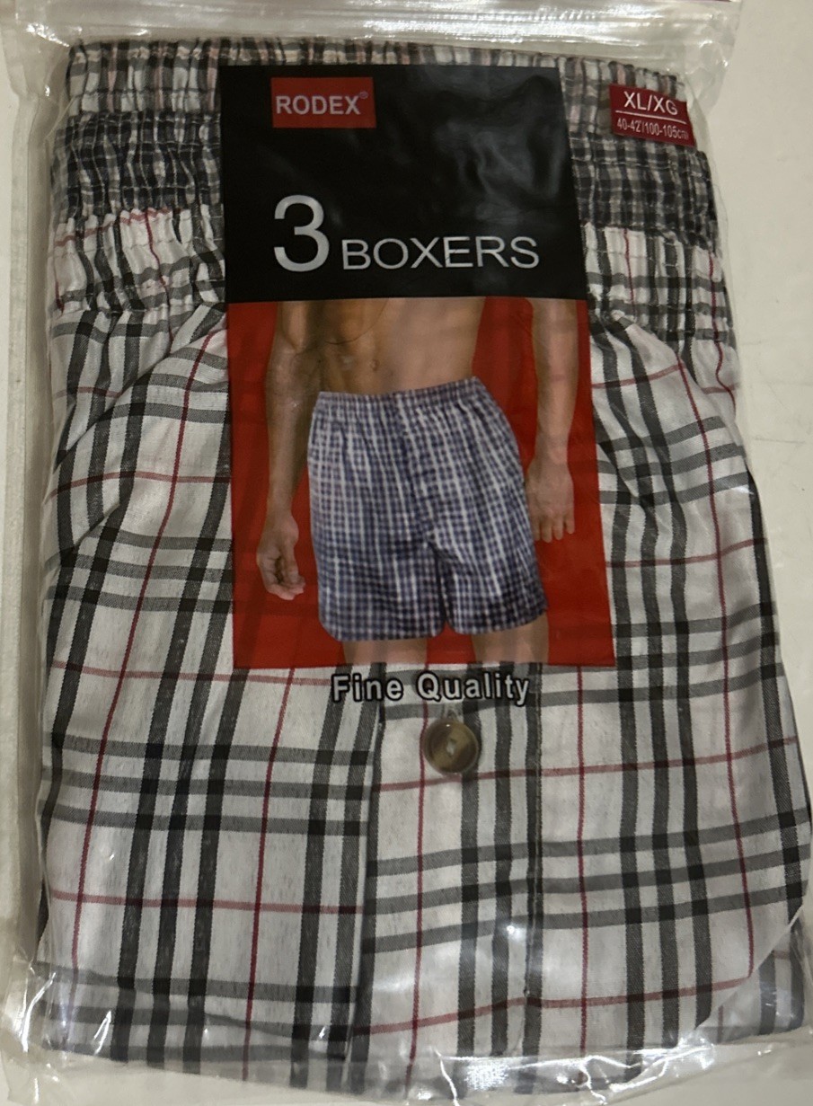 RODEX Men’s 3 Boxers Pack American Fit Fine Quality Size LXL 40-42/100-105 cm)