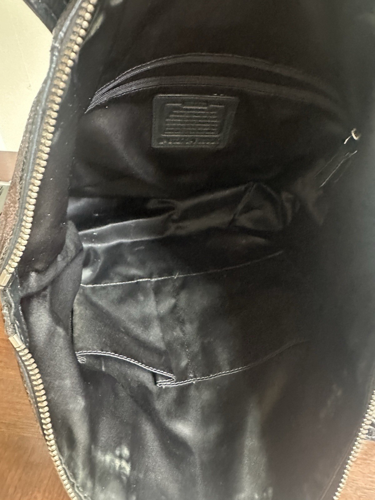 AUTHENTIC COACH LOGO LAURA SIGNATURE LARGE BAG TOTE PURSE F18335 BLACK