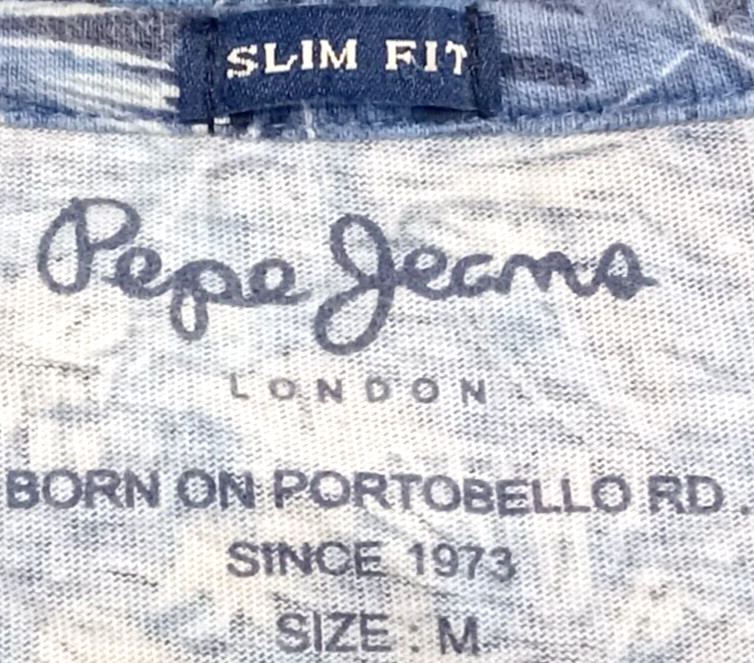 Pepe Jeans London Men’s Medium Shirt 100% Cotton Slim Fit Floral AOP Multicolor