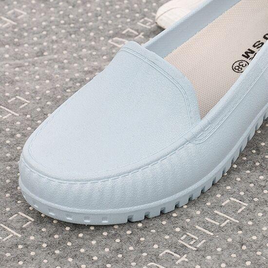 Womens Nurse Work Shoes Plastic kitchen Rainshoes Slip-On Waterproof Flats Size