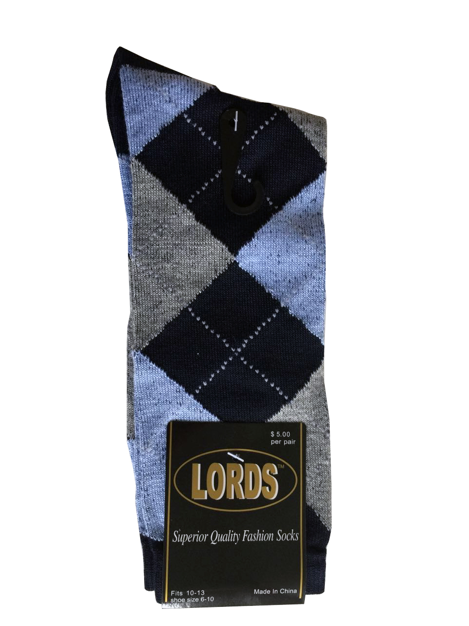 12 Pairs New Cotton Men’s Lords Argyle Style Dress Socks Size 10-13 Multi-color