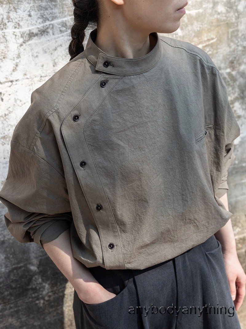 New Chinese Style Womens Casual Long Sleeve Loose Shirts Tops Blouse Autumn