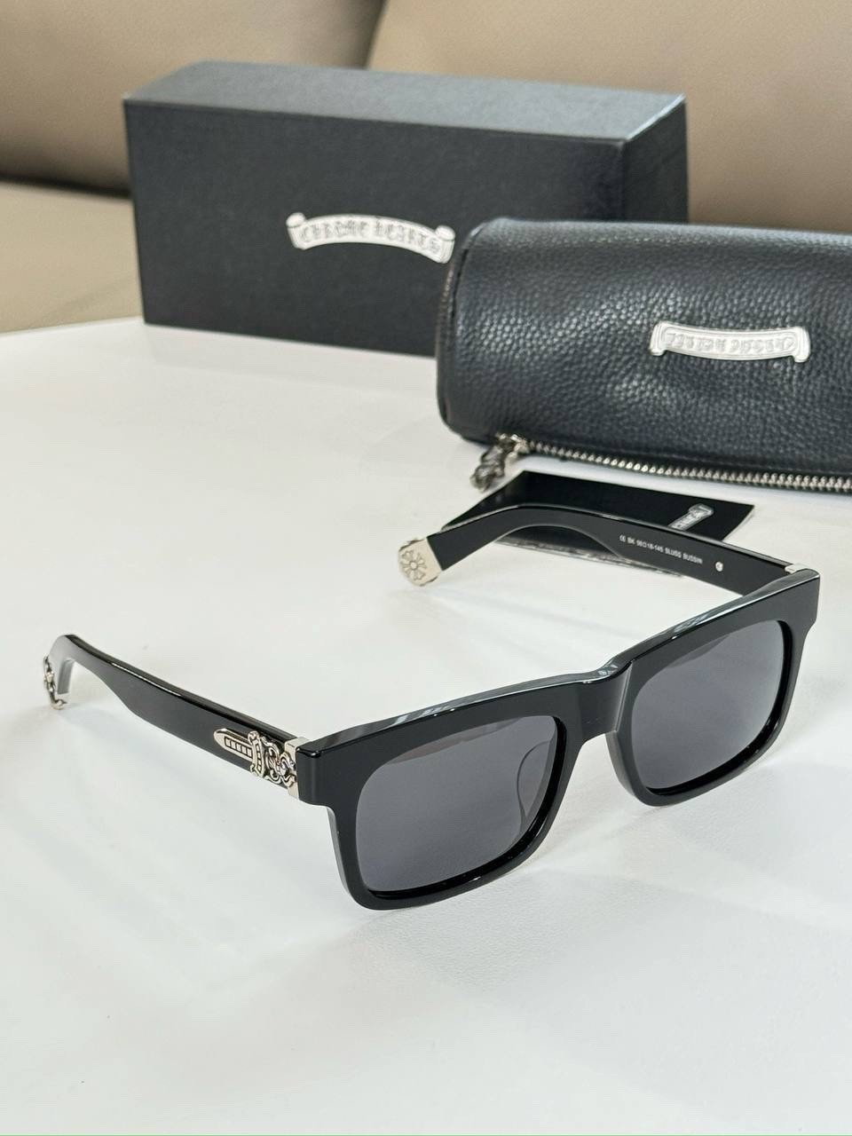 Sunglasses Philipp Plein Men’s Black Square Gray Lenses Luxury Designer New