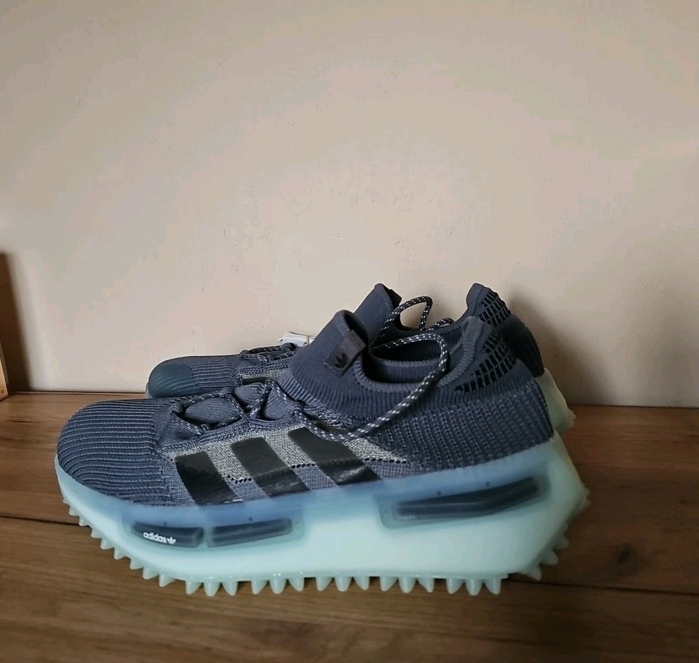 ADIDAS NMD S1 GREY GREEN GLOW TRAINERS SIZE 47 1/3 NEW
