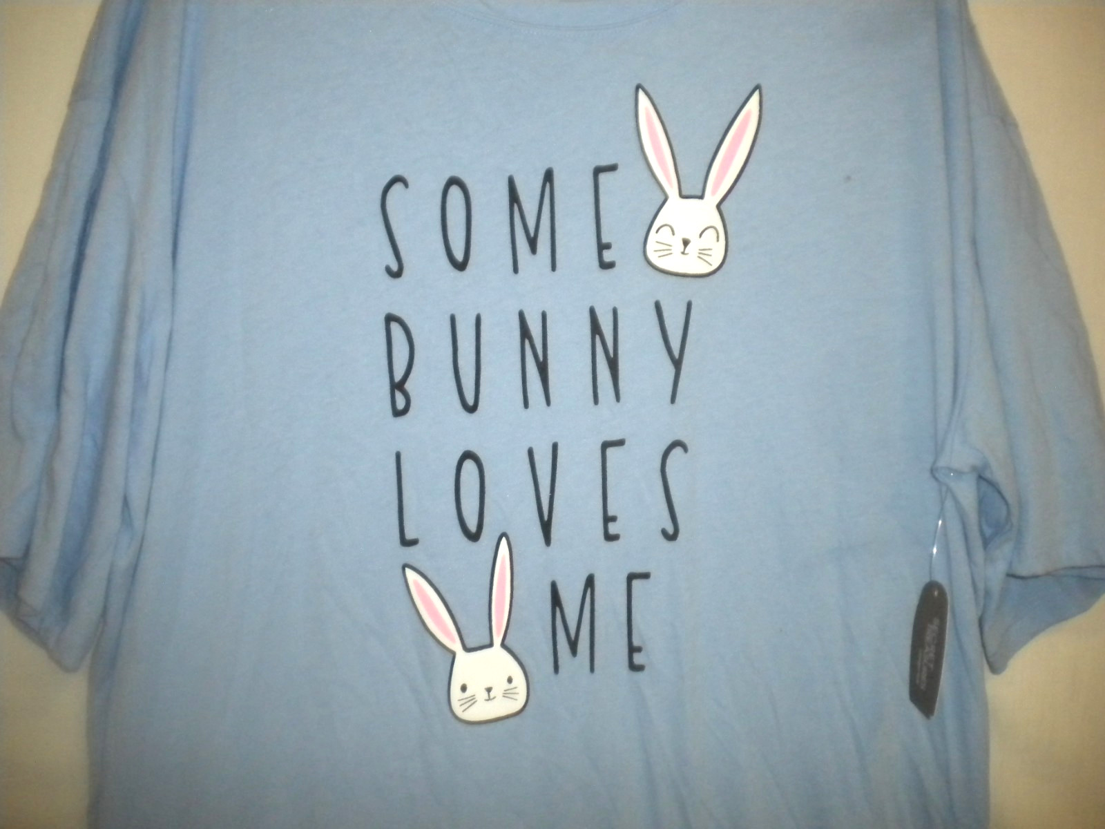 SECRET TREASURES PULLOVER NIGHTSHIRT SZ LG XL LENGTH 35″ BLUE SOME BUNNY BOX17