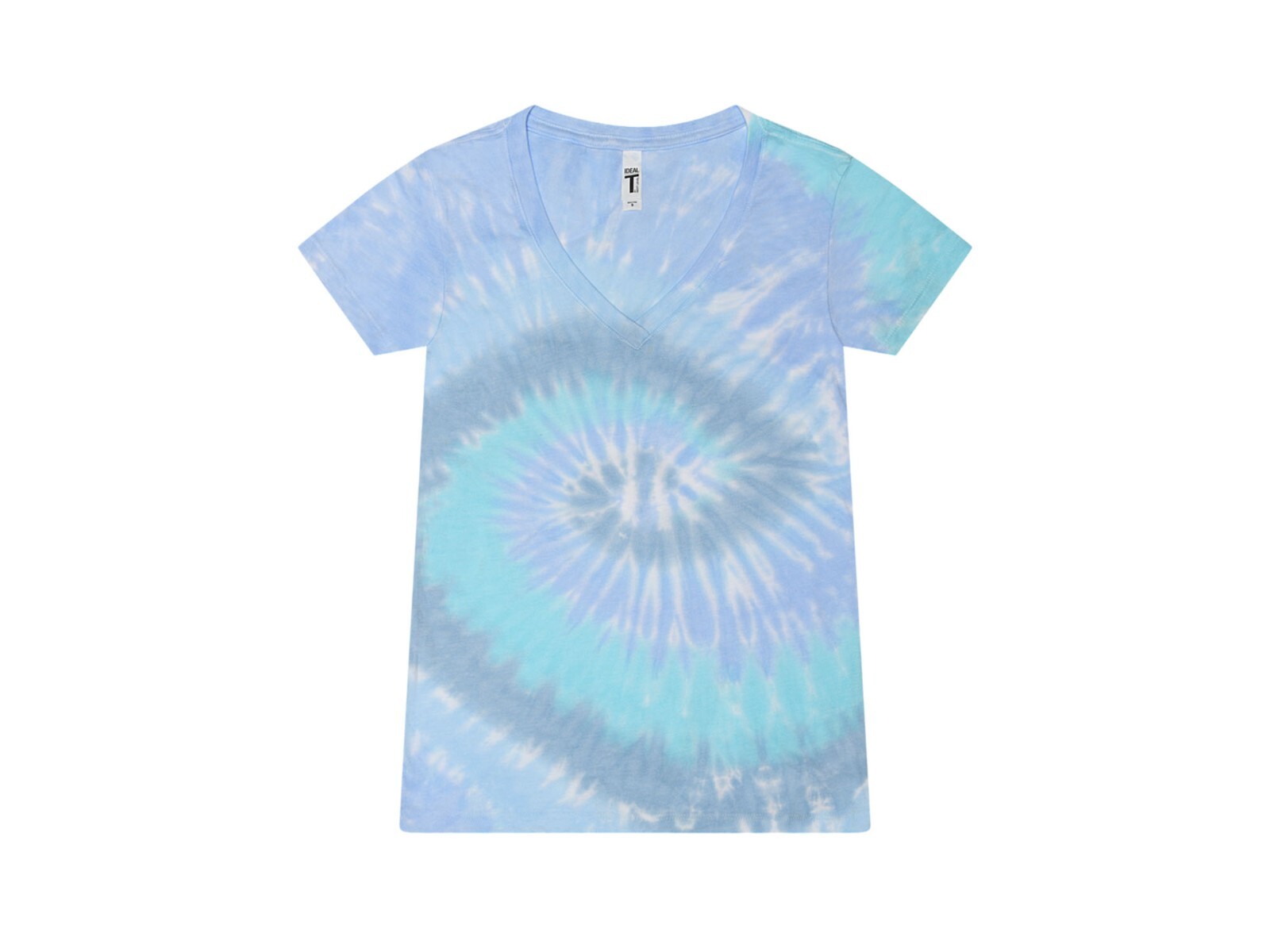 Tie Dye V-Neck T-Shirts Multi-Color Adult Short Sleeve Cotton Colortone