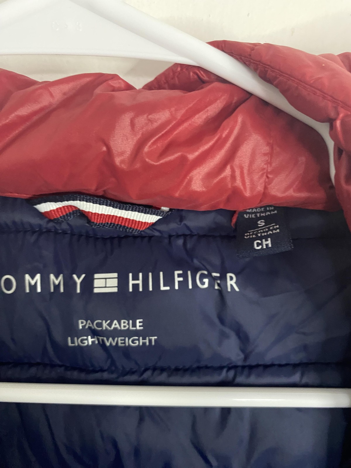 Tommy Hilfiger Jacket Womens Small Packable Lightweight Hooded Puffer Coat