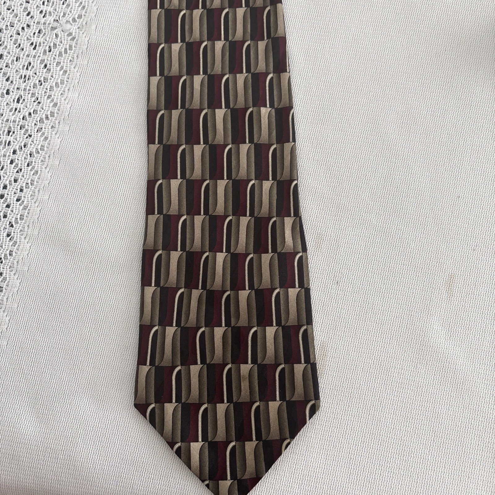 Studio Z Extra Long 64 Inches Men’s Necktie 100% Imported Silk Geometric Necktie