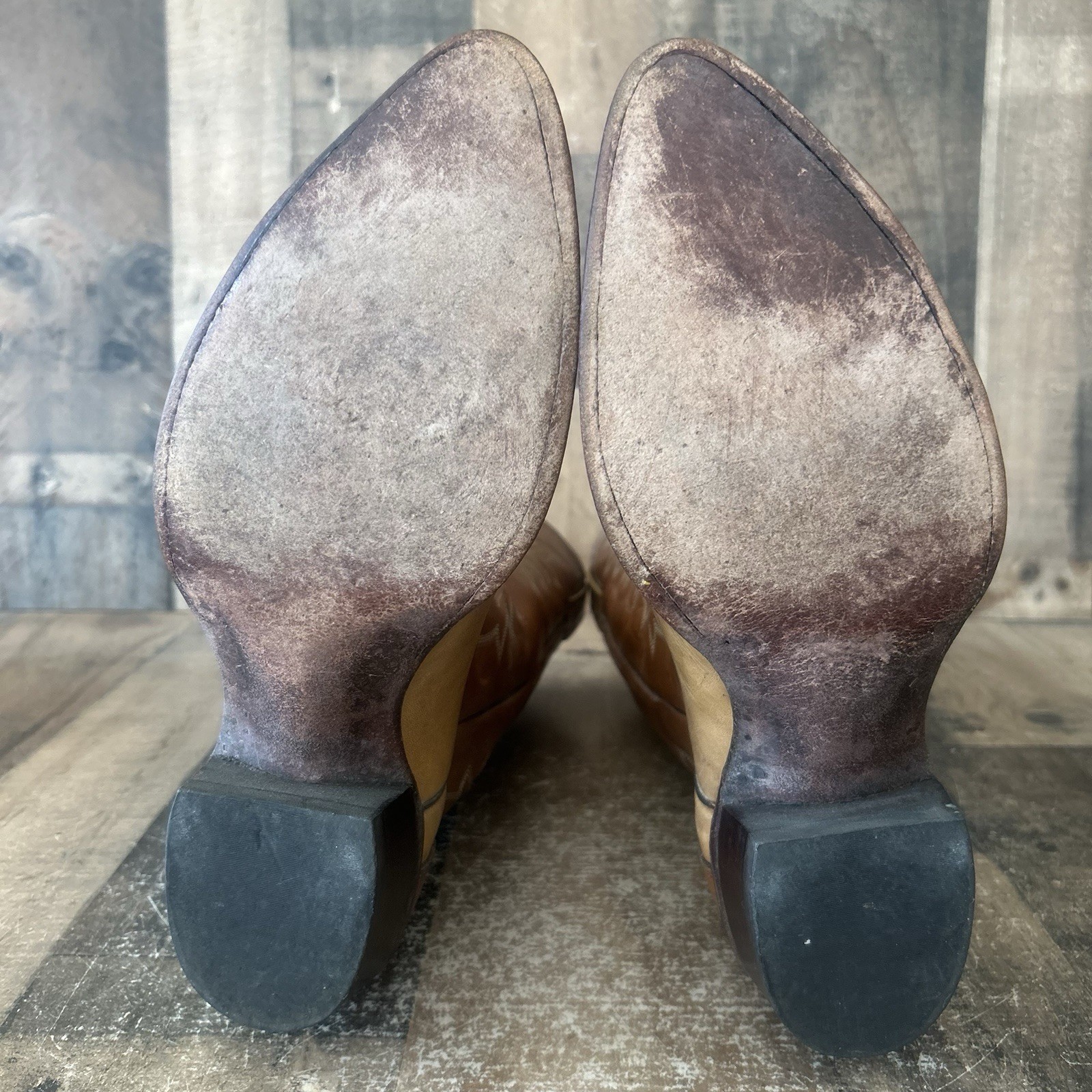 J Chisholm Vintage Wingtip Western Urban Cowboy Boots Mens 10 EE