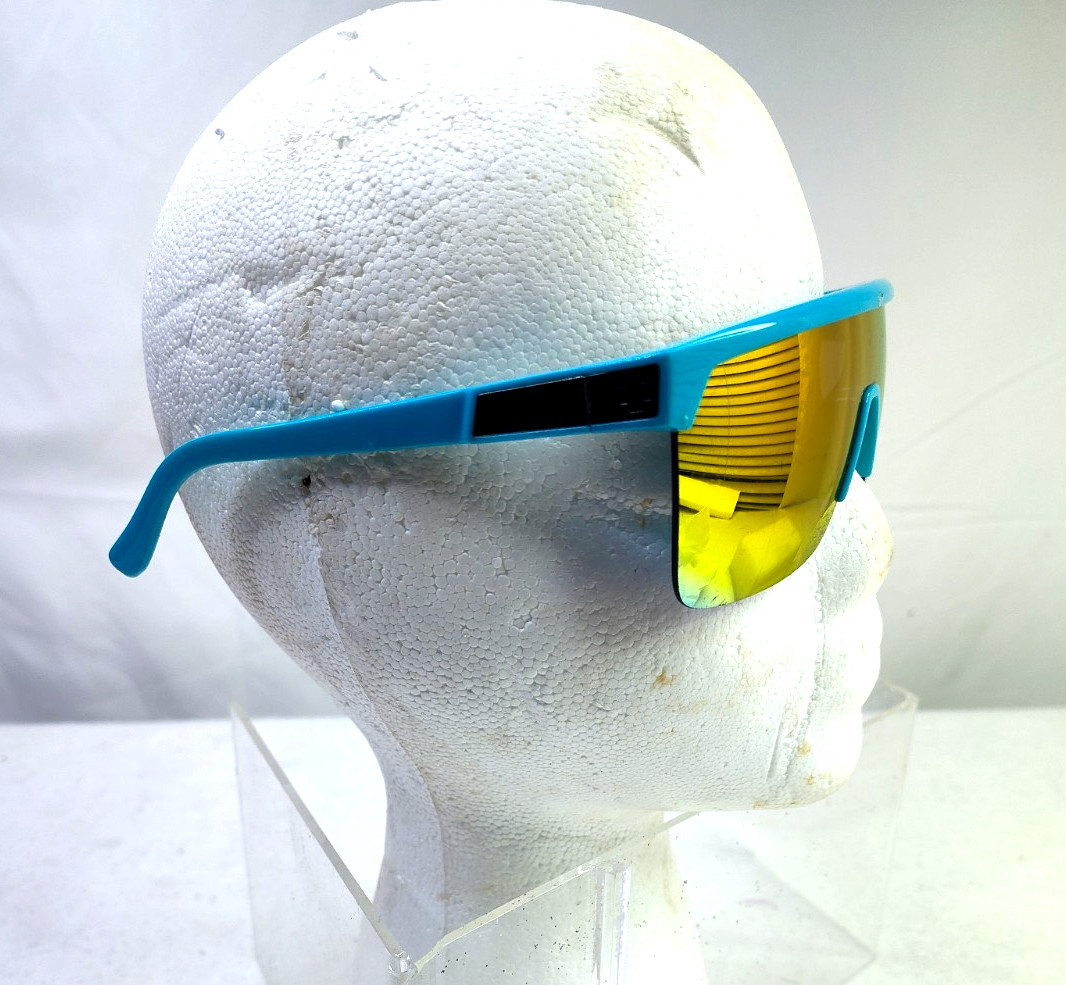 SPY + Matte Teal Flynn 50/50 Shield MIRRORED SUNGLASSES 134-00-140 Scratches
