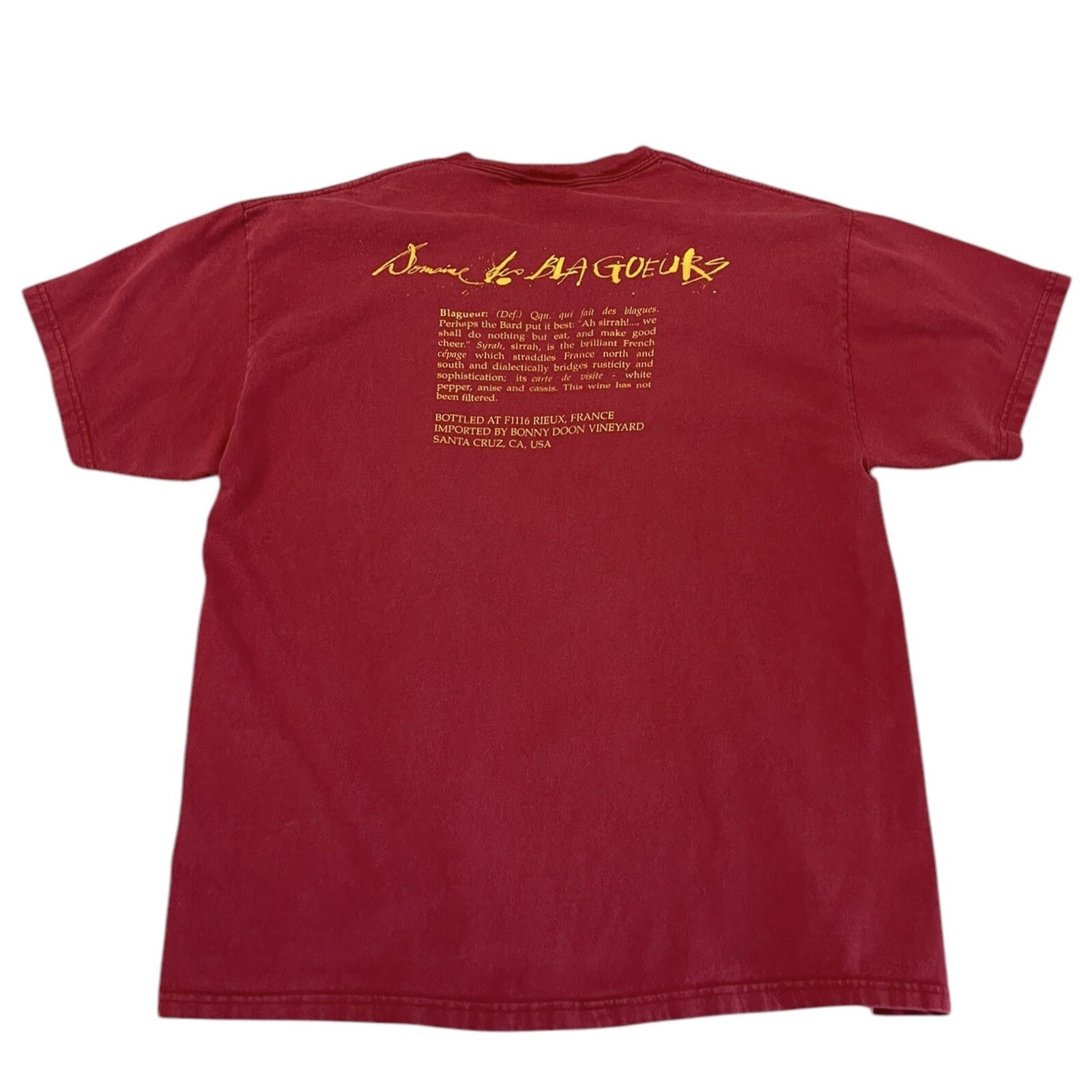 Vintage Ralph Steadman Bonny Doon Vineyard T-shirt Syrah Blagueur Art Tee 1996